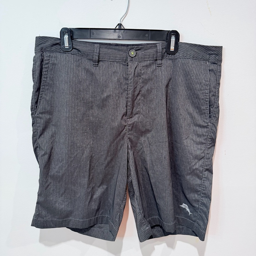 Tommy Bahama Men’s Charcoal Pinstripe Flat Front Shorts